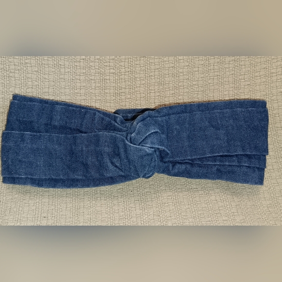 Vintage Denim Blue Headband With Velcro Closure - Picture 7 of 7